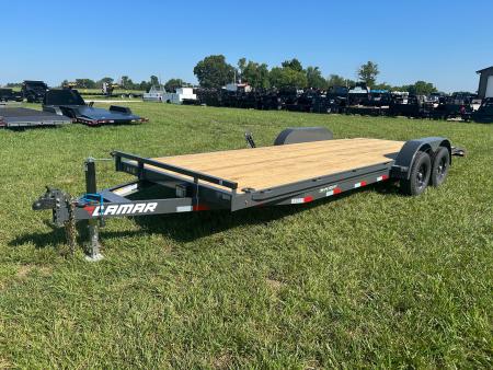 New 2027 Lamar 83x22 Tandem 10K Carhauler w/ 2' Dove & Slide In Ramps