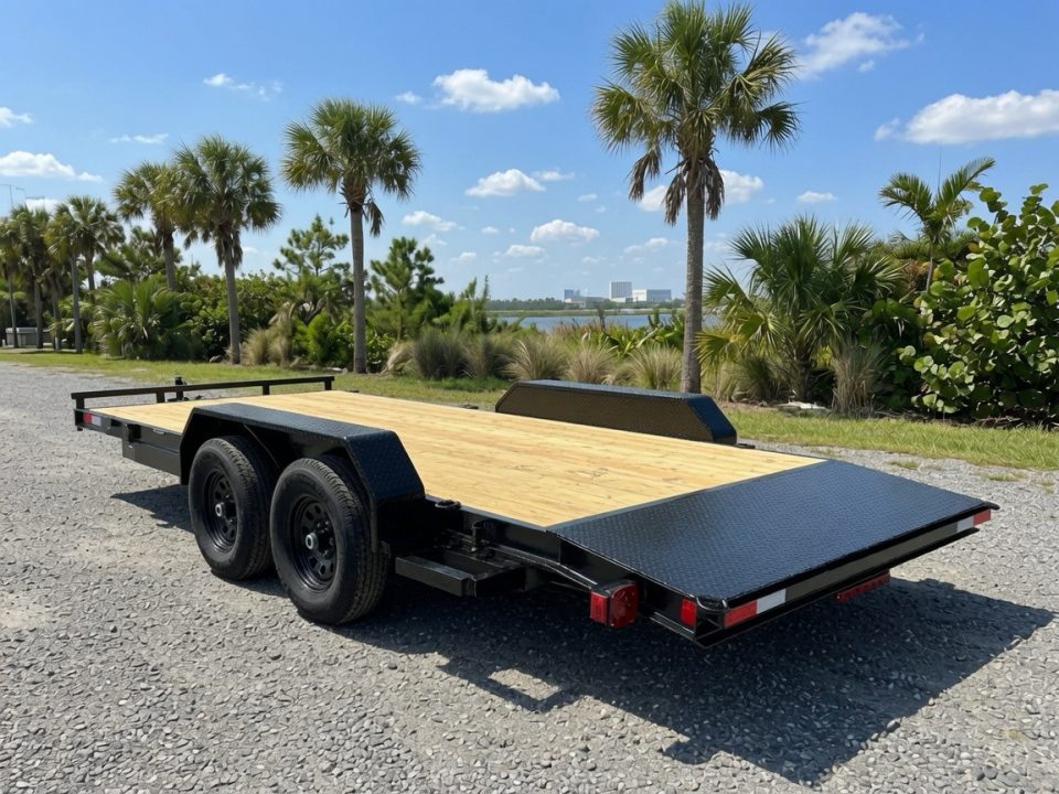 New 2026 Southern Grace Steel Fabrication 7x18 Car Hauler – Dual 5,200 LB Axles | Heavy-Duty Equipment Trailer Car Hauler