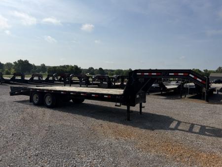 Used 2015 PJ 102"X25' 20K GVWR Gooseneck Flatbed Trailer
