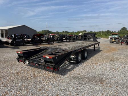 Used 2015 PJ 102"X25' 20K GVWR Gooseneck Flatbed Trailer