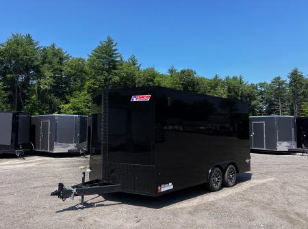 New 2026 Pace American 8.5x16 + 2ft V nose/ Rear Spoiler/ Polycore / 7' Int./ Blackout - 7000GVW