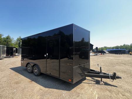 New 2026 Pace American 8.5x16 + 2ft V nose/ Rear Spoiler/ Polycore / 7' Int./ Blackout - 7000GVW