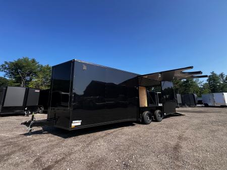 New 2026 Panther Cargo 8.5X24+2ft V-Nose / Elite Escape Door/ Blackout/ .080 Polycore / 7' interior -9990 GVW