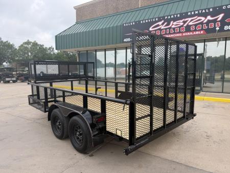New #144504 2026 MP CUSTOMS 14 X 83 TANDEM AXLE PIPE TOP 7K LANDSCAPE TRAILER W/ 2' SIDES