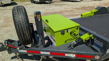 New 2026 "FlatTrak" by Belmont 7x18 HD Lay Flat Tilt Equipment Hauler w/ Hyd Jack