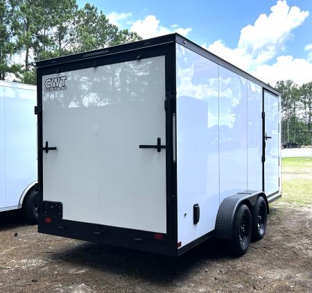 New 2026 Covered Wagon 7x16 Cargo / Enclosed Trailer, with 84" Interior height, Black Out Package