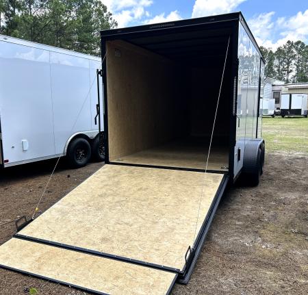 New 2026 Covered Wagon 7x16 Cargo / Enclosed Trailer, with 84" Interior height, Black Out Package