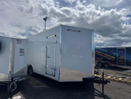 New 2026 8.5x20 Enclosed Car Hauler Trailer - MADE IN CANADA, 7' INSIDE HEIGHT, REAR RAMP