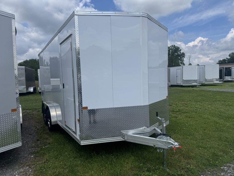New 2027 E-Z Hauler EZEC7.5X16 XLT-P Cargo / Enclosed Trailer 71 SERIES 7 FOOT 1 INCH INTERIOR HEIGHT .080 POLY SIDES TRANSLUCENT ROOF REAR CANOPY FREE ALUMINUM WHEEL UPGRADE