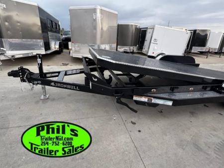New 2026 Iron Bull 83X22 TILT TRAILER OPEN CAR HAULER STEEL DECK Equipment Trailer ROCK SHIELD