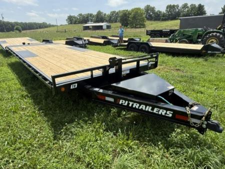 New 2026 PJ Trailers T8 22' DECKOVER Tilt Trailer w/ Winch Plate Equipment Trailer