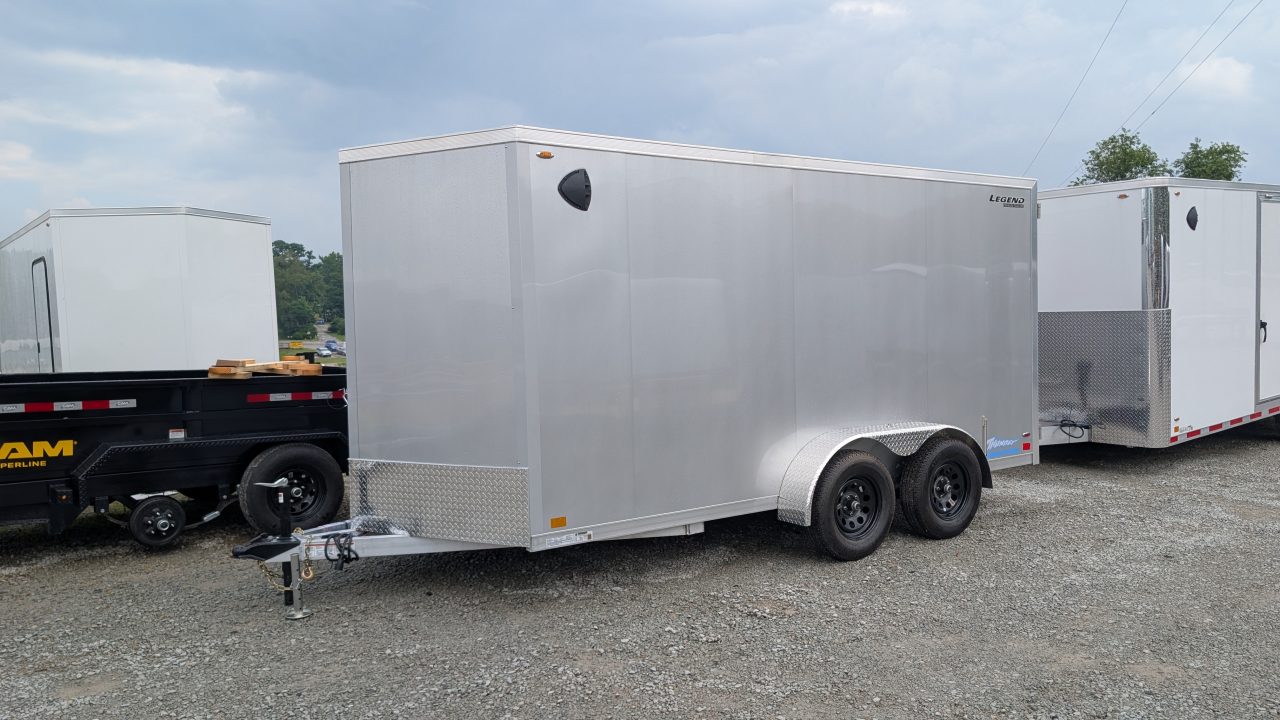 New 2027 Legend 7x14 + 2' V Thunder Aluminum Enclosed Cargo Trailer w/ Barn Doors
