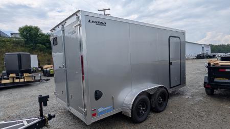 New 2027 Legend 7x14 + 2' V Thunder Aluminum Enclosed Cargo Trailer w/ Barn Doors