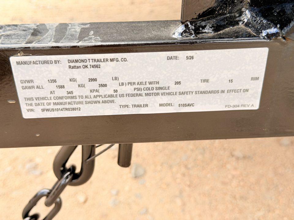 New 2026 Diamond T 5-10-2H Solid Side Ramp Gate Utility 3K GVWR