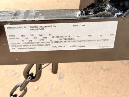 New 2026 Diamond T 5-10-2H Solid Side Ramp Gate Utility 3K GVWR