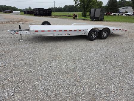 New 2026 H&H 82X22 TANDEM 10K ALUMINUM CAR HAULER W/2' DOVE SLIDEOUT RAMPS & EXTRUDED DECK