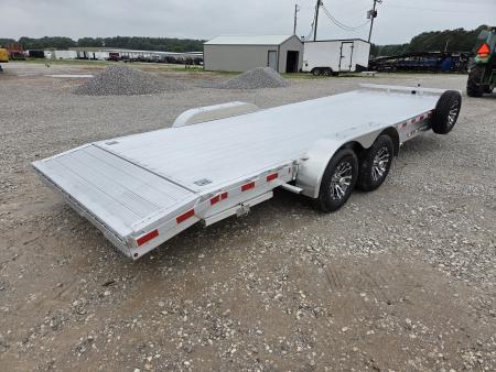 New 2026 H&H 82X22 TANDEM 10K ALUMINUM CAR HAULER W/2' DOVE SLIDEOUT RAMPS & EXTRUDED DECK