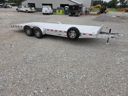 New 2026 H&H 82X22 TANDEM 10K ALUMINUM CAR HAULER W/2' DOVE SLIDEOUT RAMPS & EXTRUDED DECK