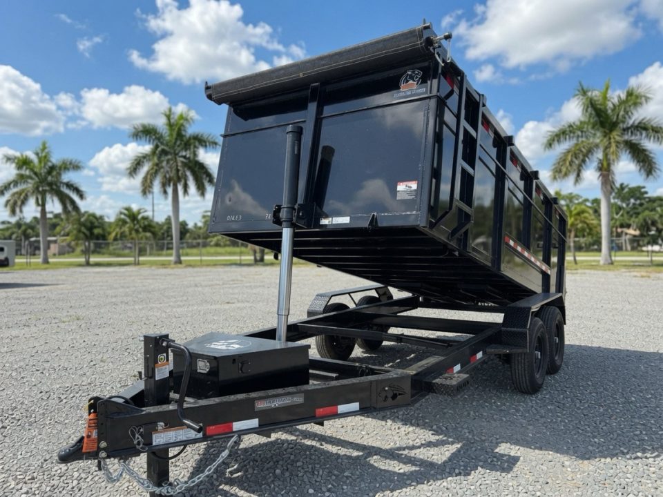 New 2026 Panther Cargo 7x16 Black Dump Trailer – Contractor Grade 14K Dump Trailer