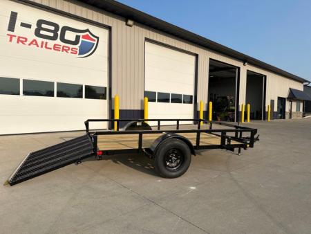 New 2026 H&H Black 76"x10' 3k Rail Side Utility Trailer