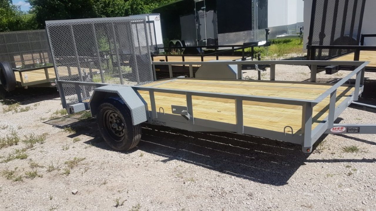 New 2026 MEB 77x12 Angle Frame Utility Trailer w Dovetail and Gate