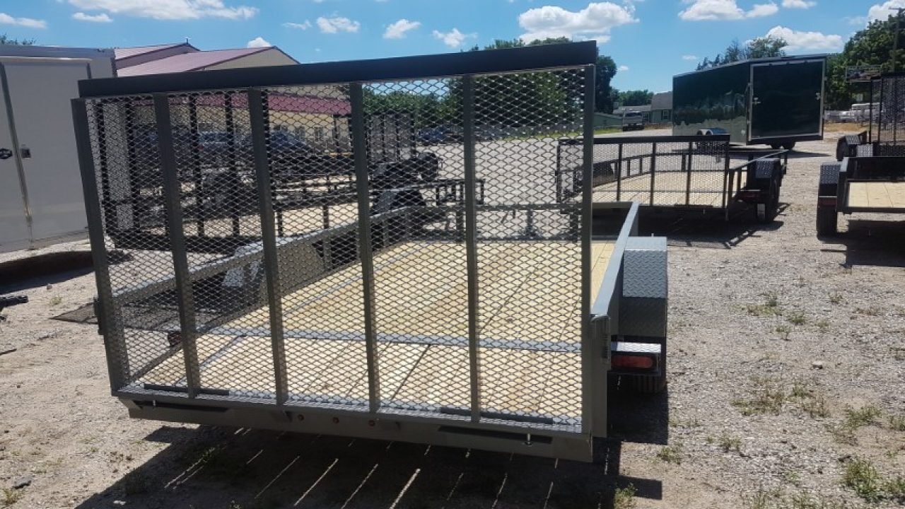 New 2026 MEB 77x12 Angle Frame Utility Trailer w Dovetail and Gate