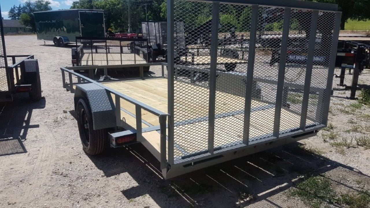 New 2026 MEB 77x12 Angle Frame Utility Trailer w Dovetail and Gate