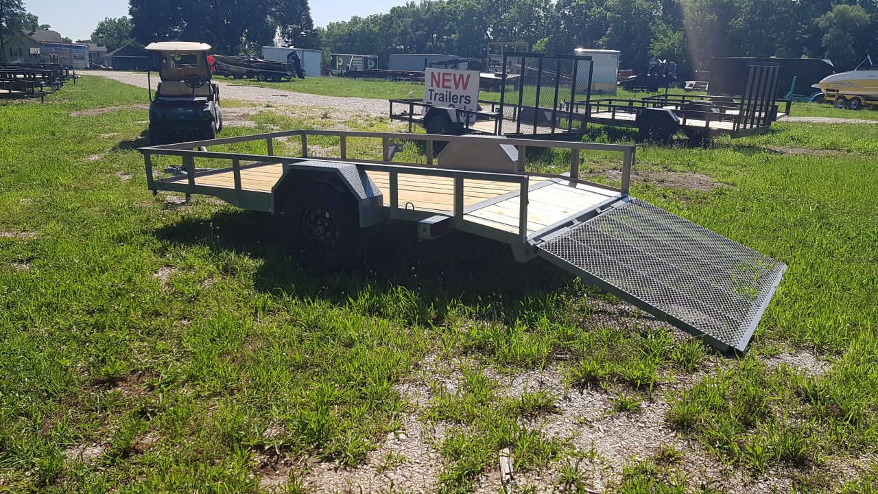New 2026 MEB 77x12 Angle Frame Utility Trailer w Dovetail and Gate