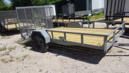 New 2026 MEB 77x12 Angle Frame Utility Trailer w Dovetail and Gate