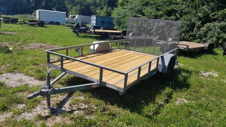 New 2026 MEB 77x12 Angle Frame Utility Trailer w Dovetail and Gate