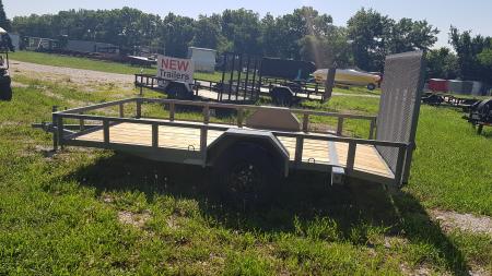 New 2026 MEB 77x12 Angle Frame Utility Trailer w Dovetail and Gate