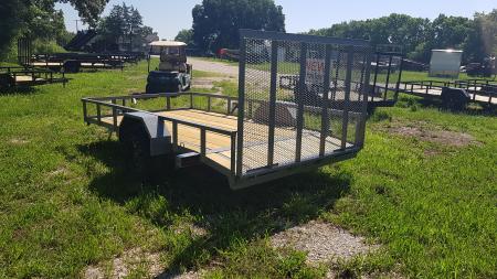 New 2026 MEB 77x12 Angle Frame Utility Trailer w Dovetail and Gate