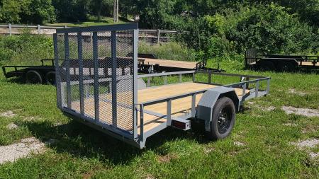 New 2026 MEB 77x12 Angle Frame Utility Trailer w Dovetail and Gate