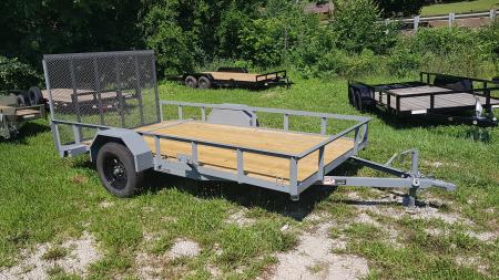 New 2026 MEB 77x12 Angle Frame Utility Trailer w Dovetail and Gate