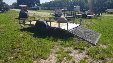 New 2026 MEB 77x12 Angle Frame Utility Trailer w Dovetail and Gate