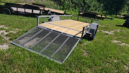New 2026 MEB 77x12 Angle Frame Utility Trailer w Dovetail and Gate