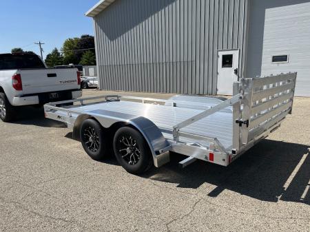 New 2027 Black Rhino 81" x 14' Aluminum LPT8114A-7K w/ Dual Wheel Swivel Jack & Bifold Gate (ATV / UTV / Side by Side) Utility Trailer