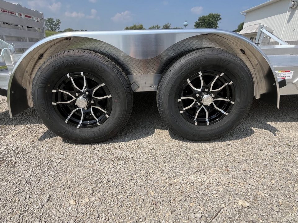 New 2027 Black Rhino 81" x 14' Aluminum LPT8114A-7K w/ Dual Wheel Swivel Jack & Bifold Gate (ATV / UTV / Side by Side) Utility Trailer