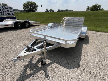 New 2027 Black Rhino 81  x 14' Aluminum LPT8114A-7K w/ Dual Wheel Swivel Jack & Bifold Gate (ATV / UTV / Side by Side) Utility Trailer