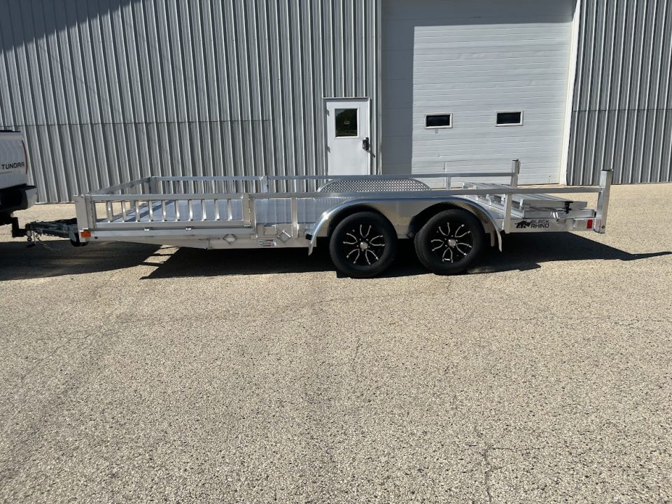 New 2027 Black Rhino Aluminum 81"x16' LST716A w/ Side Load Ramps & Bifold Gate (ATV / UTV / Side by Side) Utility Trailer