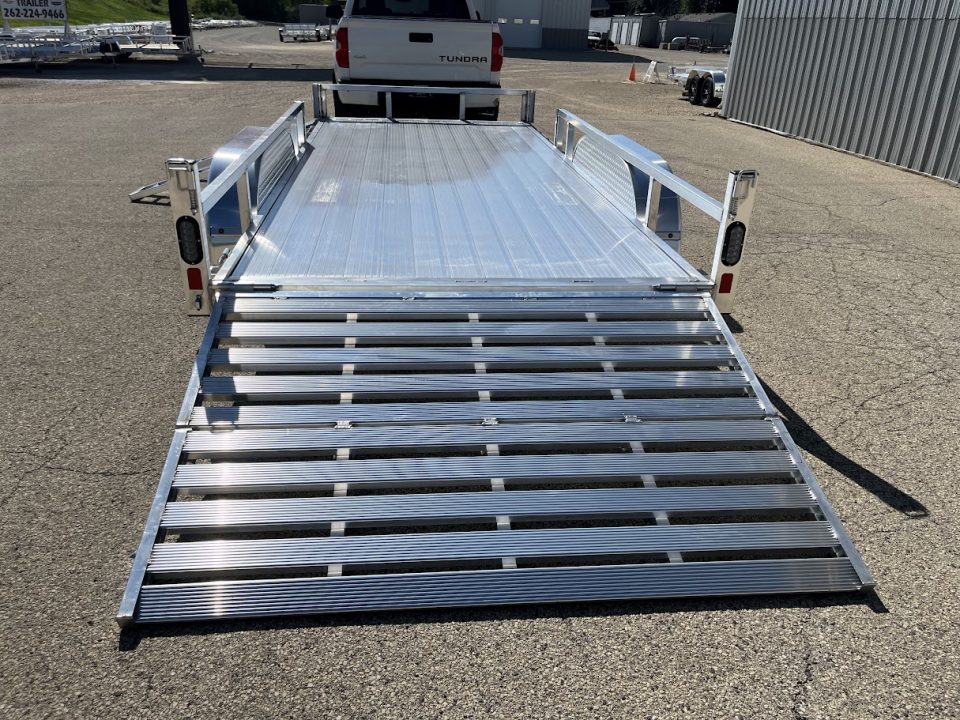 New 2027 Black Rhino Aluminum 81"x16' LST716A w/ Side Load Ramps & Bifold Gate (ATV / UTV / Side by Side) Utility Trailer