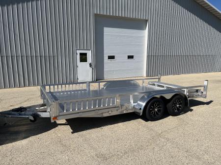 New 2027 Black Rhino Aluminum 81"x16' LST716A w/ Side Load Ramps & Bifold Gate (ATV / UTV / Side by Side) Utility Trailer