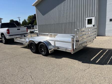 New 2027 Black Rhino Aluminum 81"x16' LST716A w/ Side Load Ramps & Bifold Gate (ATV / UTV / Side by Side) Utility Trailer