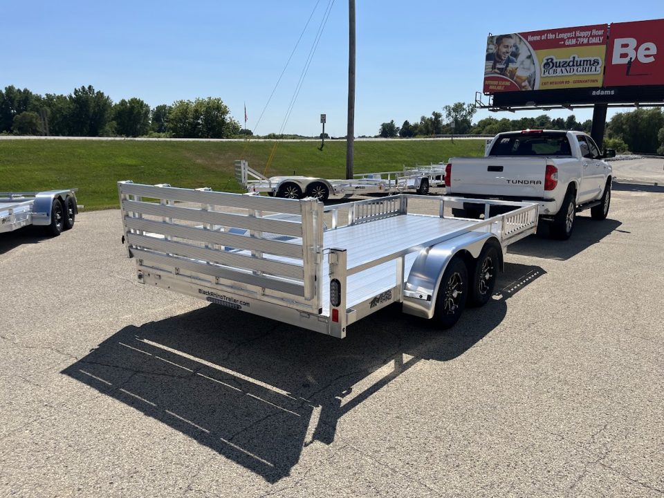 New 2027 Black Rhino Aluminum 81"x16' LST716A w/ Side Load Ramps & Bifold Gate (ATV / UTV / Side by Side) Utility Trailer