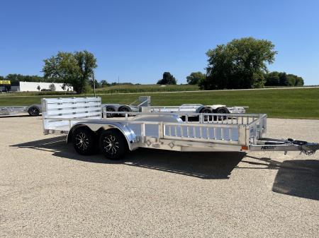 New 2027 Black Rhino Aluminum 81"x16' LST716A w/ Side Load Ramps & Bifold Gate (ATV / UTV / Side by Side) Utility Trailer