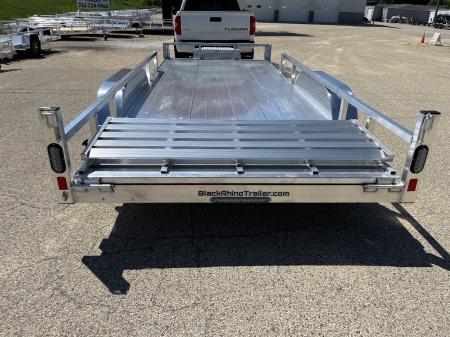 New 2027 Black Rhino Aluminum 81"x16' LST718A w/ Side Load Ramps, Toolbox & Bifold Gate (ATV / UTV / Side by Side) Utility Trailer
