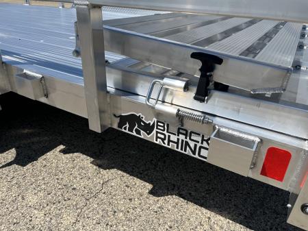 New 2027 Black Rhino Aluminum 81"x16' LST718A w/ Side Load Ramps, Toolbox & Bifold Gate (ATV / UTV / Side by Side) Utility Trailer