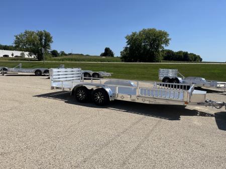 New 2027 Black Rhino Aluminum 81"x16' LST718A w/ Side Load Ramps, Toolbox & Bifold Gate (ATV / UTV / Side by Side) Utility Trailer