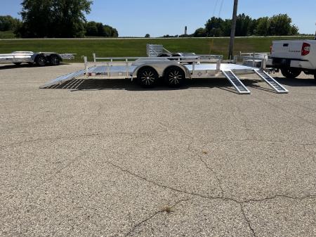 New 2027 Black Rhino Aluminum 81 x16' LST718A w/ Side Load Ramps, Toolbox & Bifold Gate (ATV / UTV / Side by Side) Utility Trailer