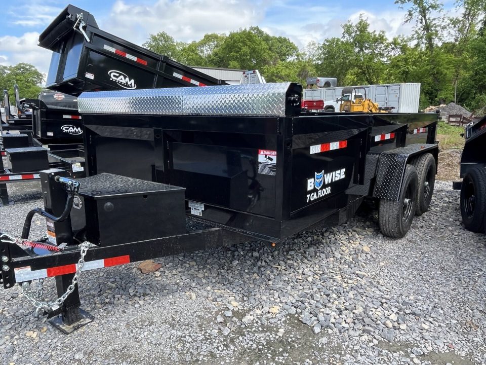 New 2027 BWISE 7x14 -14K Dump Trailer - Ramps - Tarp Kit - 7 GA Floor